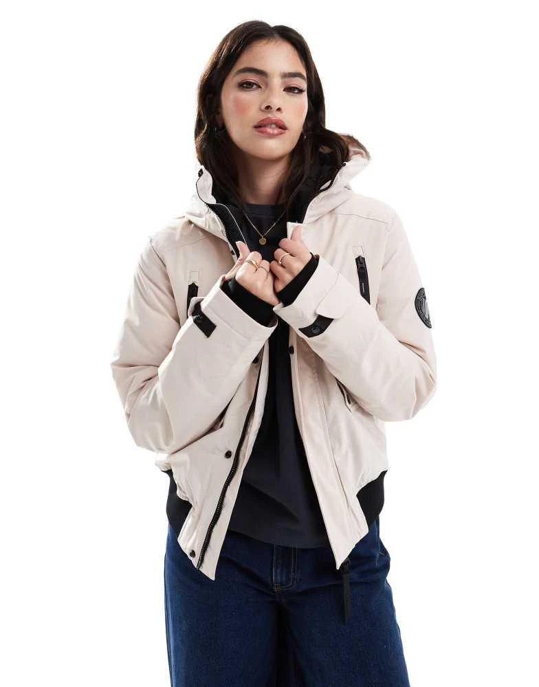 Superdry Superdry Everest hooded bomber jacket in moonlight grey 1
