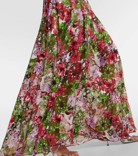 Costarellos Floria devoré silk-blend chiffon gown 5