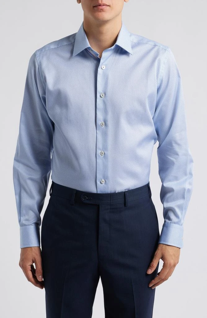 David Donahue Trim Fit Micro Print Dress Shirt 1