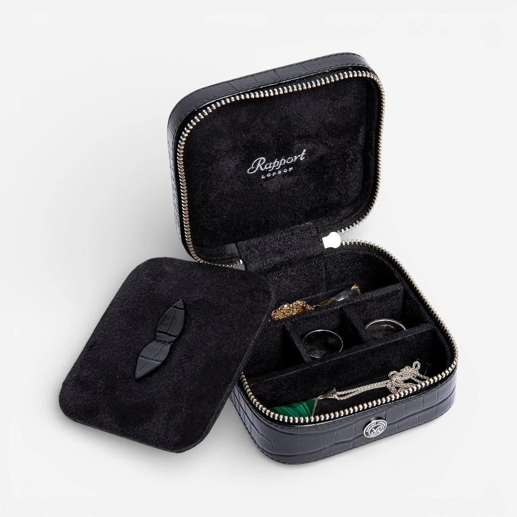 Rapport Rapport Director’s Range Black Leather Small Jewelry Box D336-copy 3
