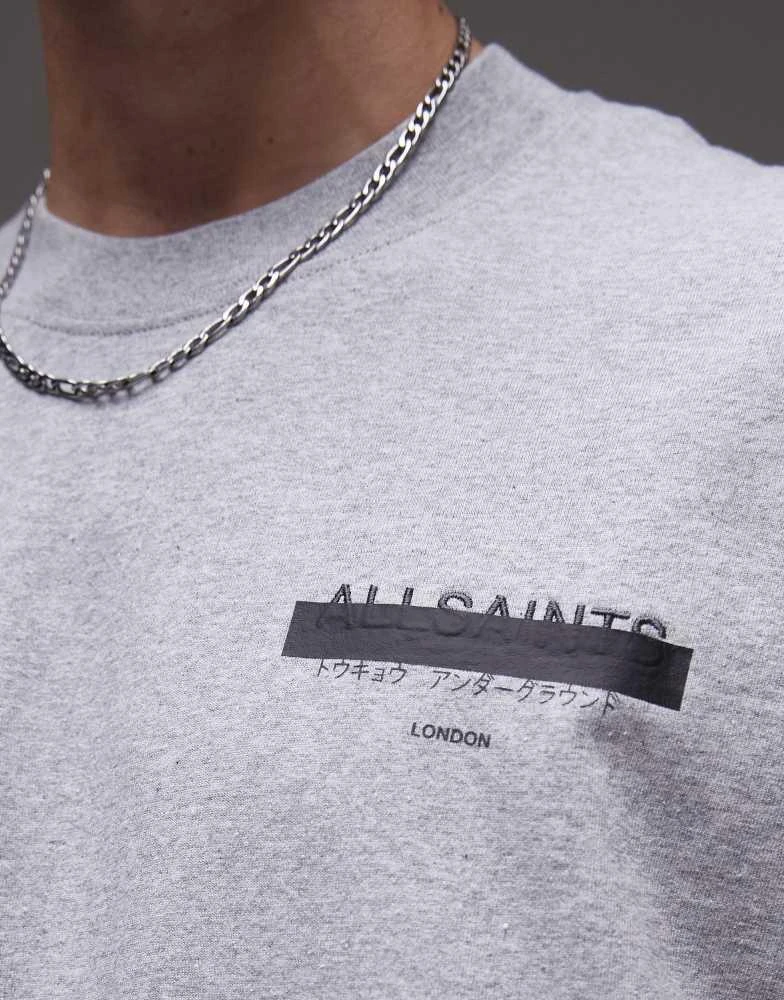 AllSaints - Underground - T-shirt ras de cou à manches courtes - Gris