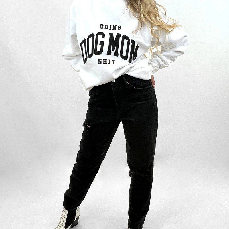 LULUSIMONSTUDIO Doing Dog Mom Shit Puff Print Sweatshirt 1