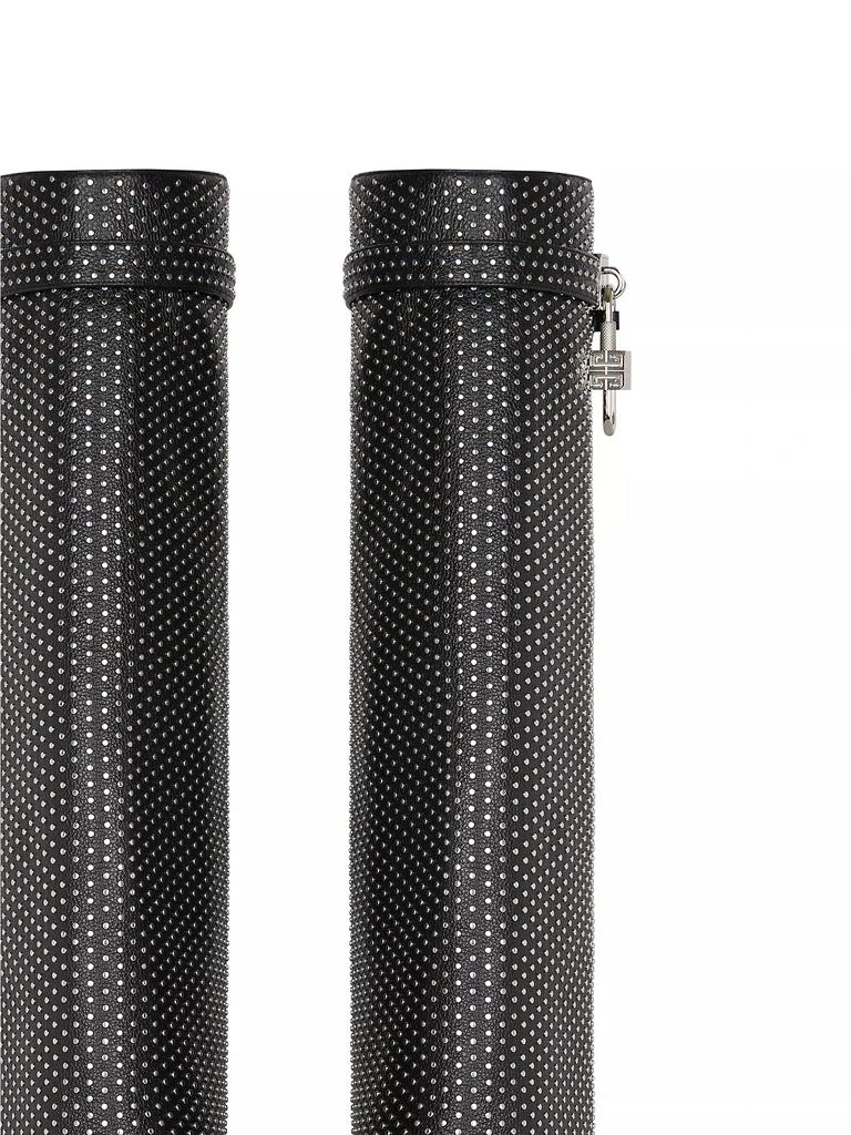 Givenchy Shark Lock Biker Low Heel Boots in Grained Leather With Studs 6
