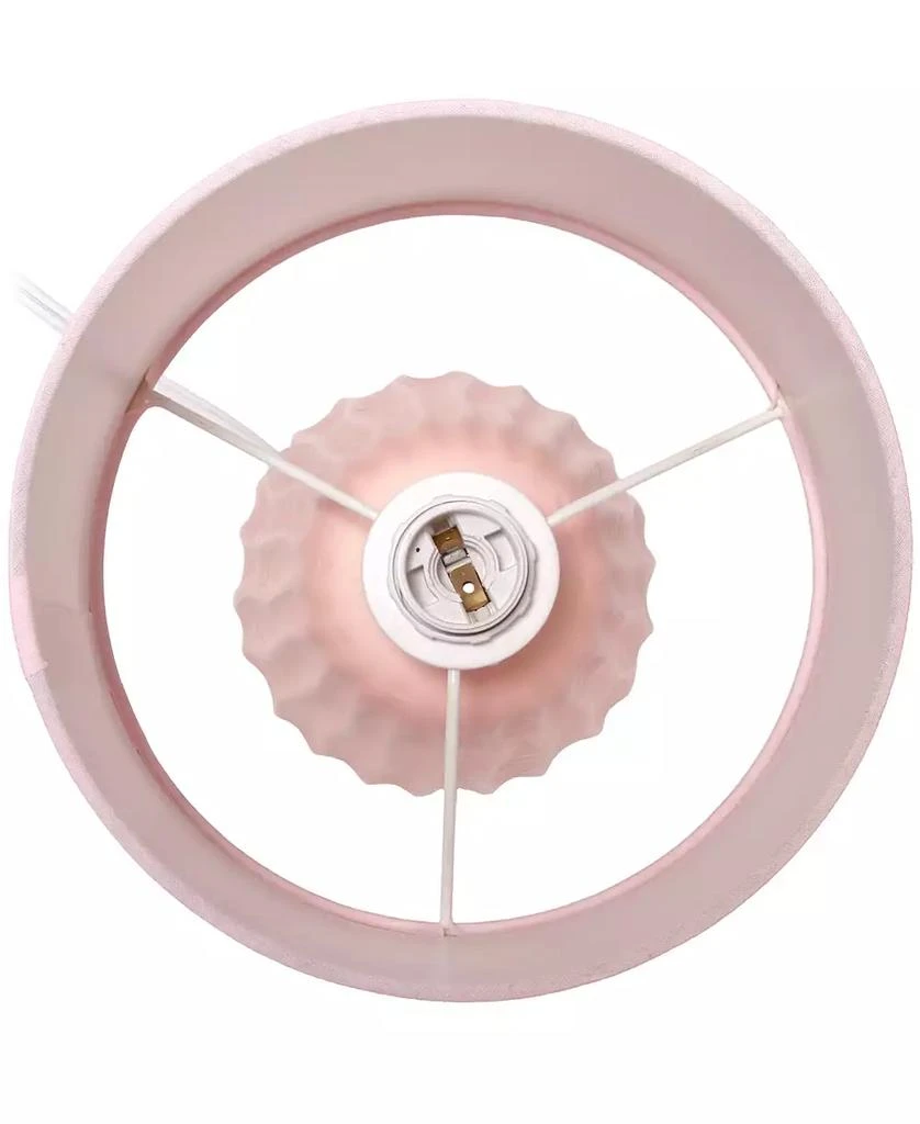 Simple Designs 11.02" Traditional Mini Modern Ceramic Texture Pastel Accent Bedside Table Desk Lamp with Matching Fabric Shade 50