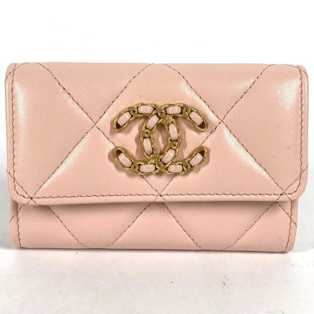 Chanel gold pink Leather Coin Purse/Coin Case (Pre-Owned)