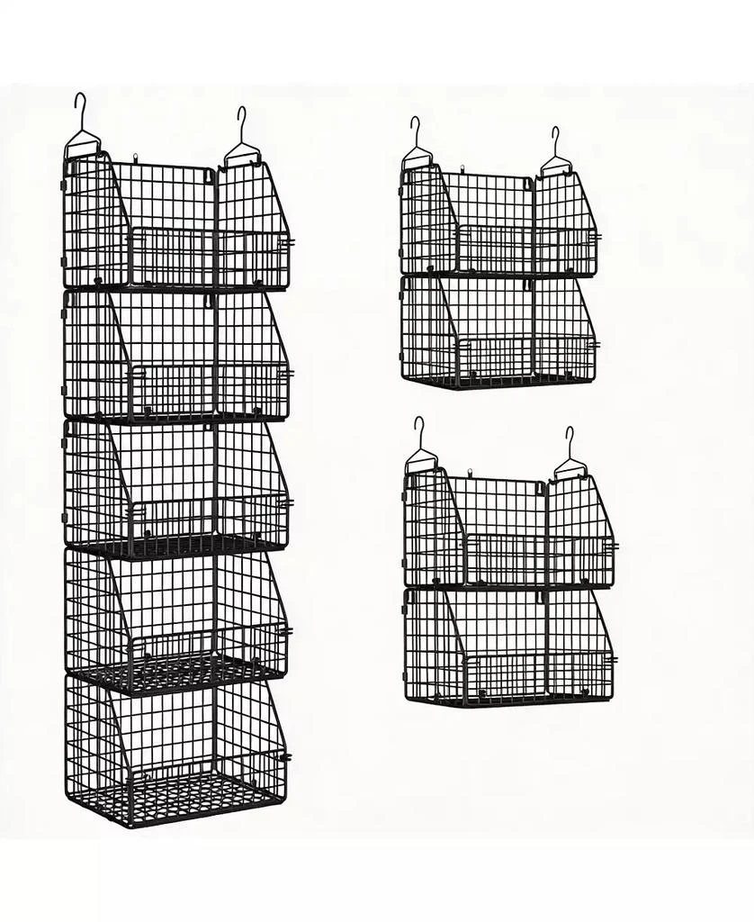 YIGII 5-Piece Stackable Wire Storage Baskets - Versatile for Kitchen, Closet, Pantry