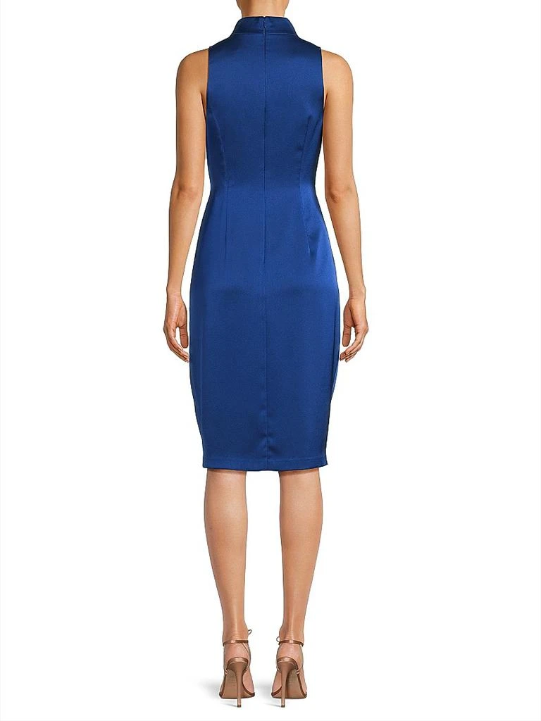 Aidan Mattox Crepe-Back Satin Twist Cocktail Dress 5