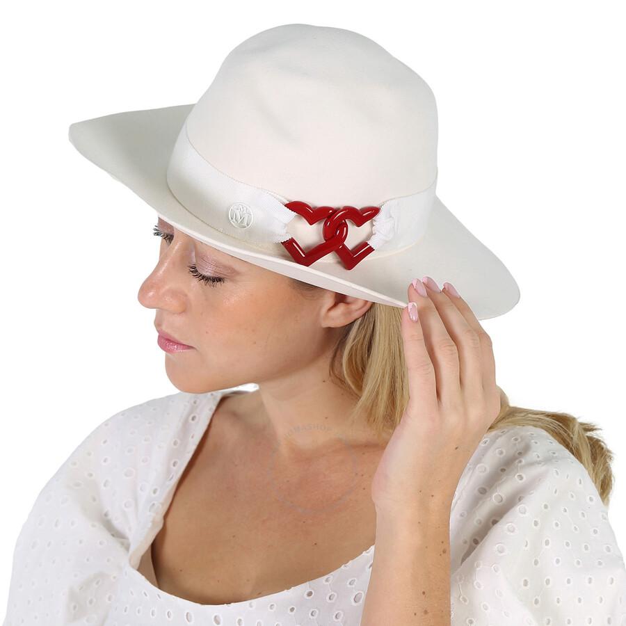MAISON MICHEL Ladies Snow White Virginie Valentines Heart Hat