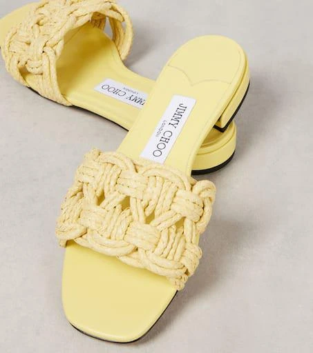 Jimmy Choo Chara woven raffia sandals 5