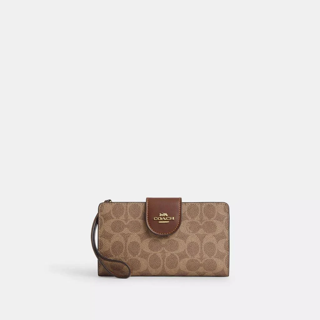 Coach Phone Wallet In Signature Canvas 1