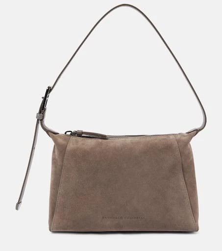 Brunello Cucinelli Duo Small suede shoulder bag 1