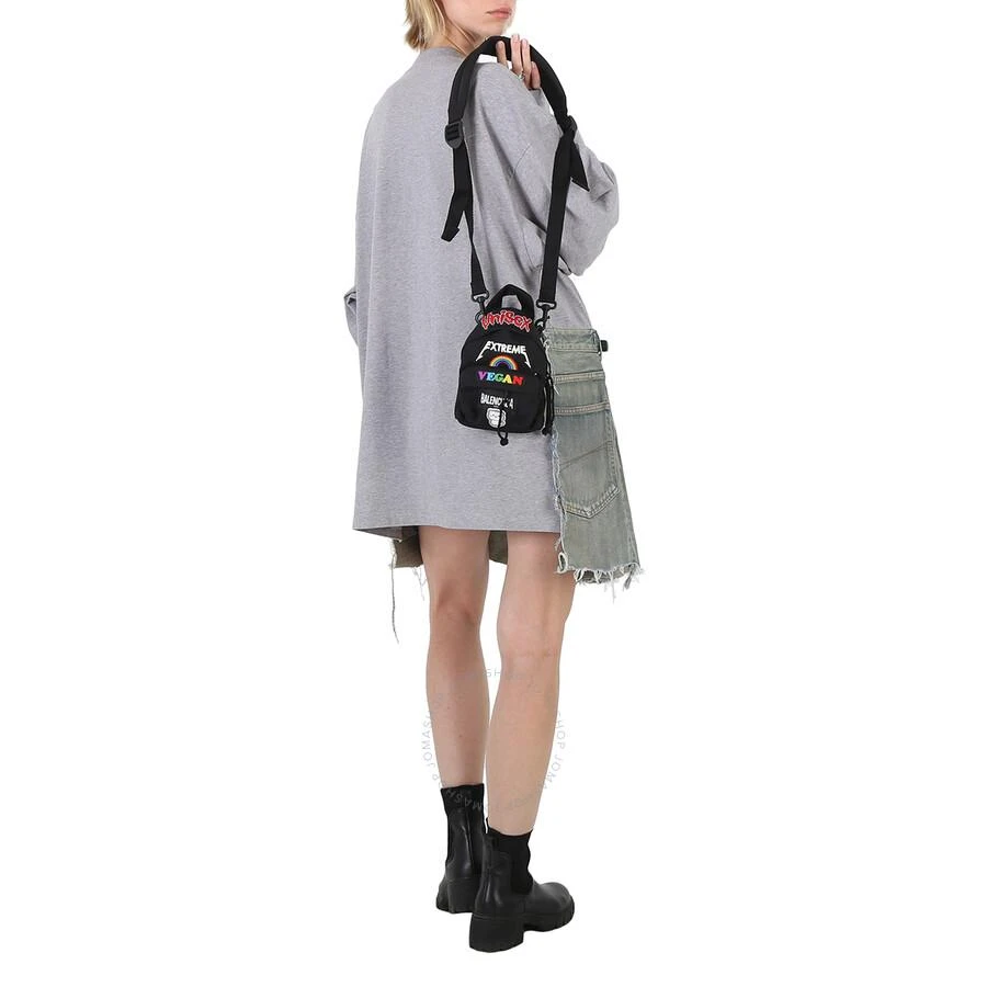 Balenciaga Black Recycled Nylon Mini Backpack With Gamer Patches 3