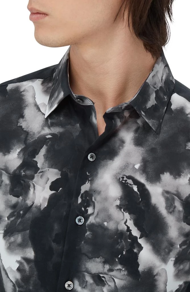BUGATCHI Julian Shaped Fit Stretch Print Button-Up Shirt 2