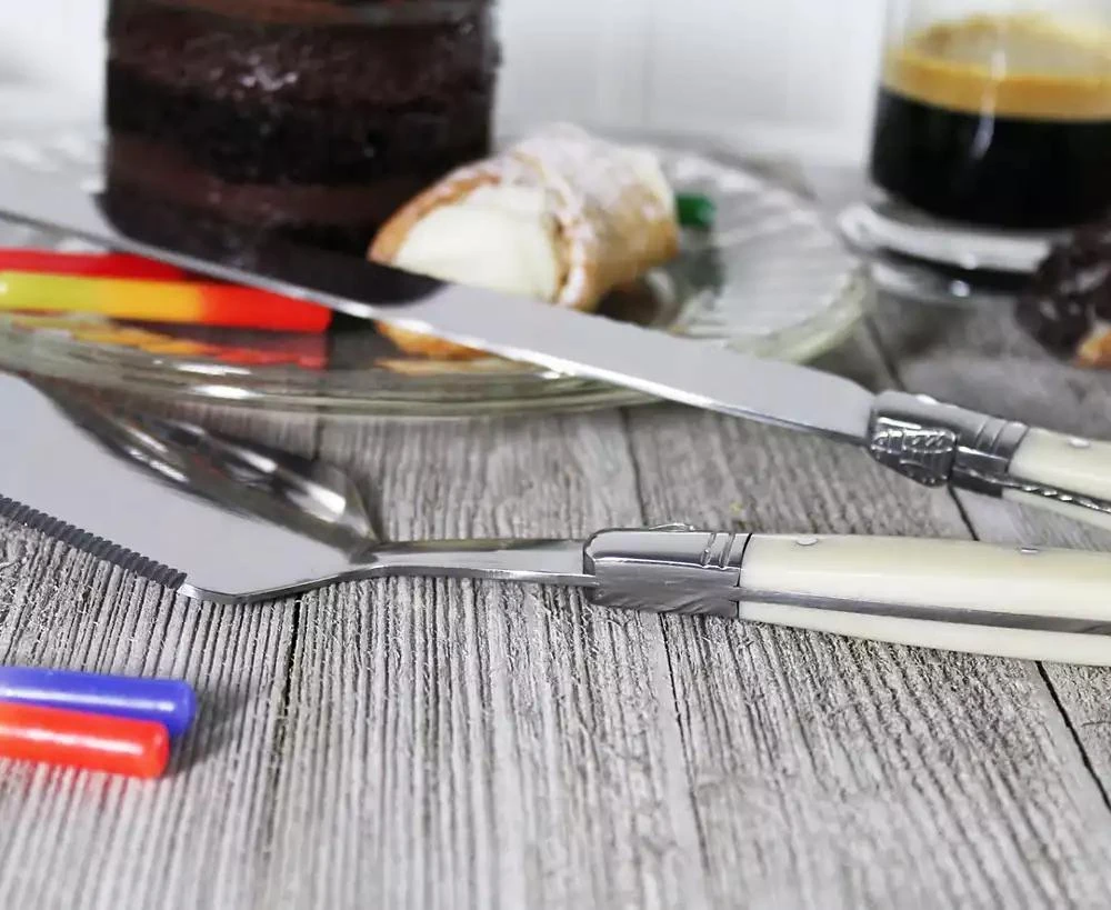 French Home Laguiole Faux Ivory Conoisseur Cake Slicer and Server Set, 2 Piece. 6