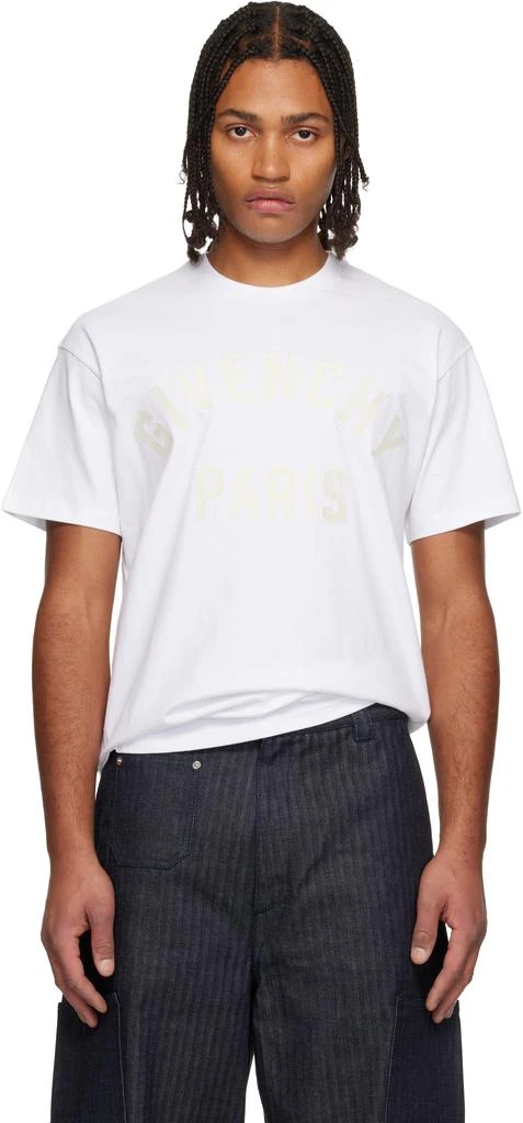 Givenchy White 
Givenchy Paris
 Embroidery T-shirt 1