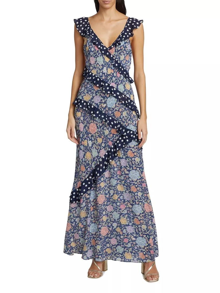 Rixo Gail Floral Ruffle Maxi Dress 3