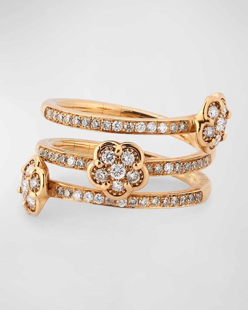 Pasquale Bruni 18k Rose Gold Diamond-Flower Coil Ring 1