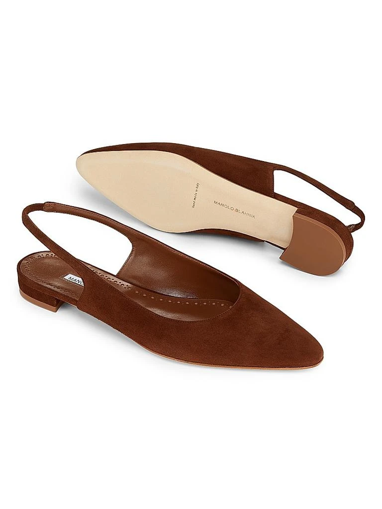 Manolo Blahnik Sawra Samba Suede Slingback Flats 6