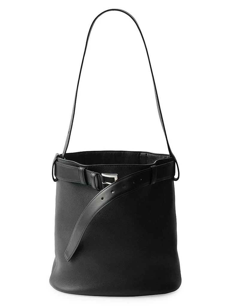 Prada Buckle Leather Bucket Bag with Belt