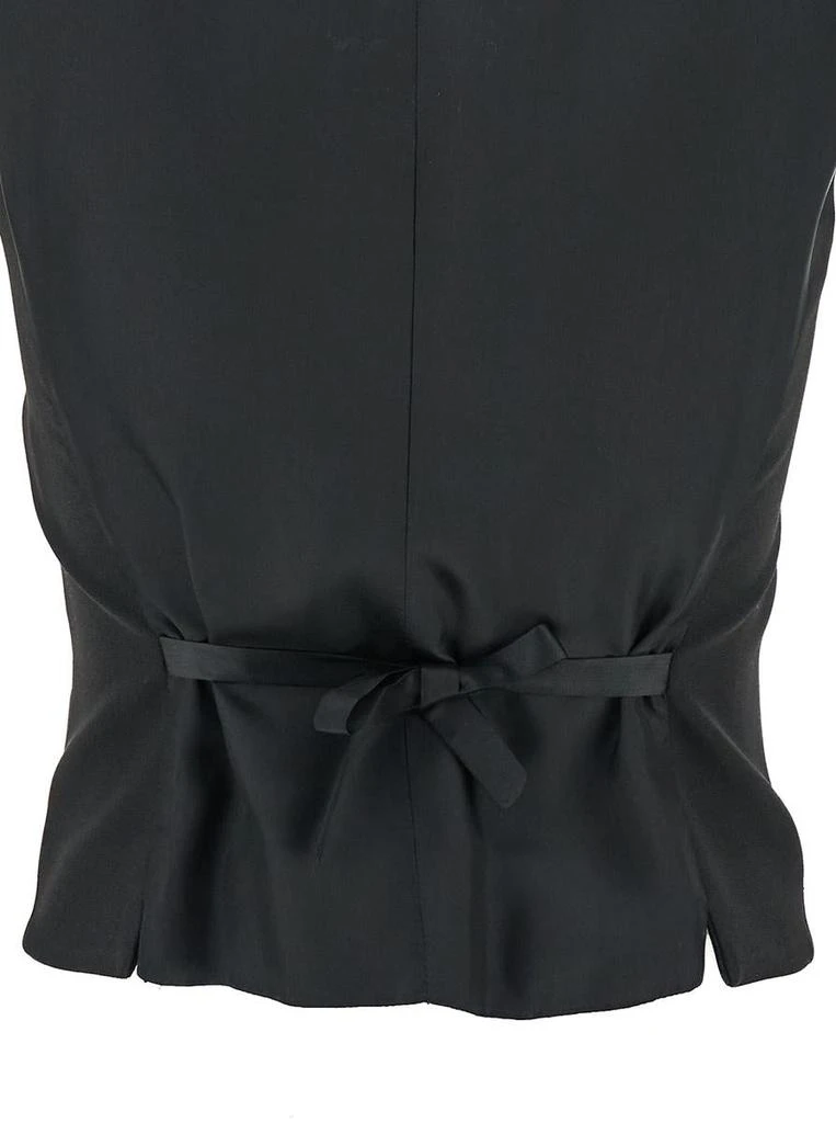 Plain Black Fitted Vest With Two Front Pockets In Tech Fabric Woman 3