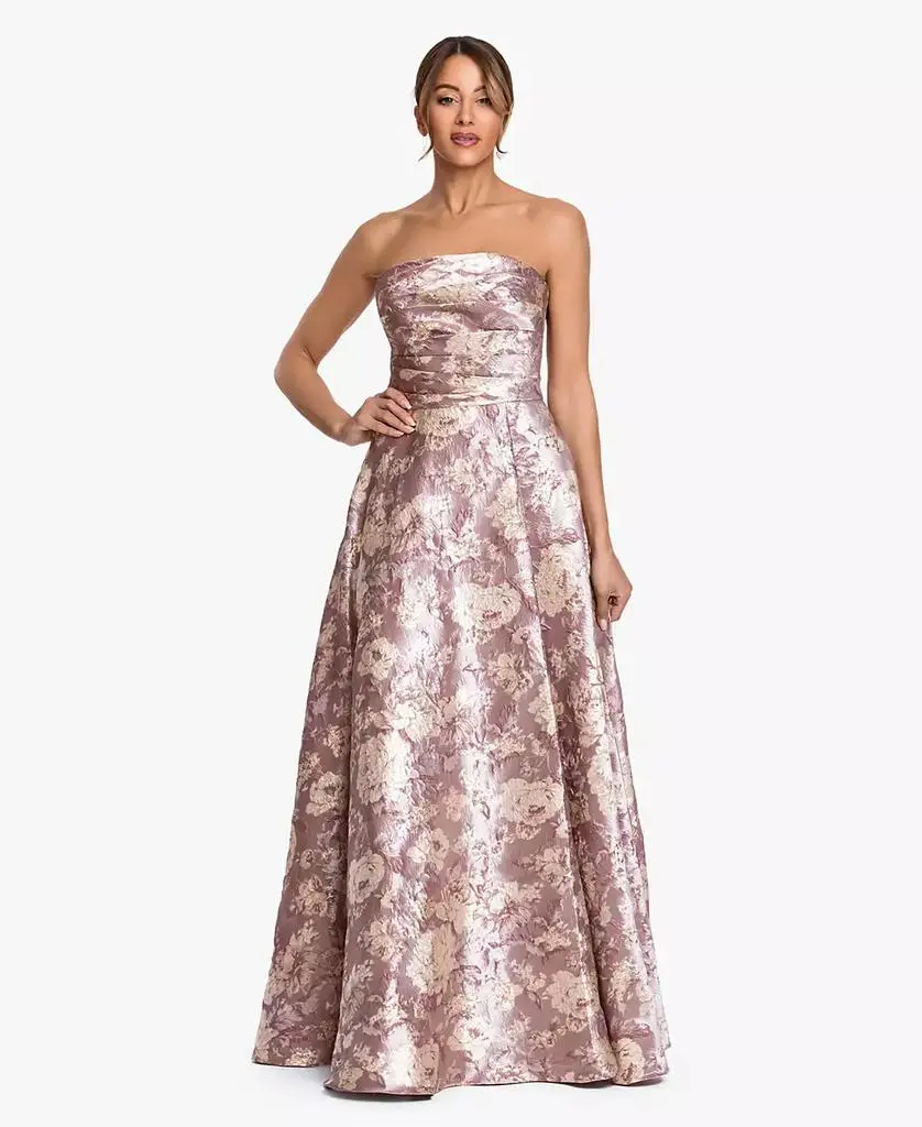 XSCAPE Women's Strapless Brocade Ball Gown