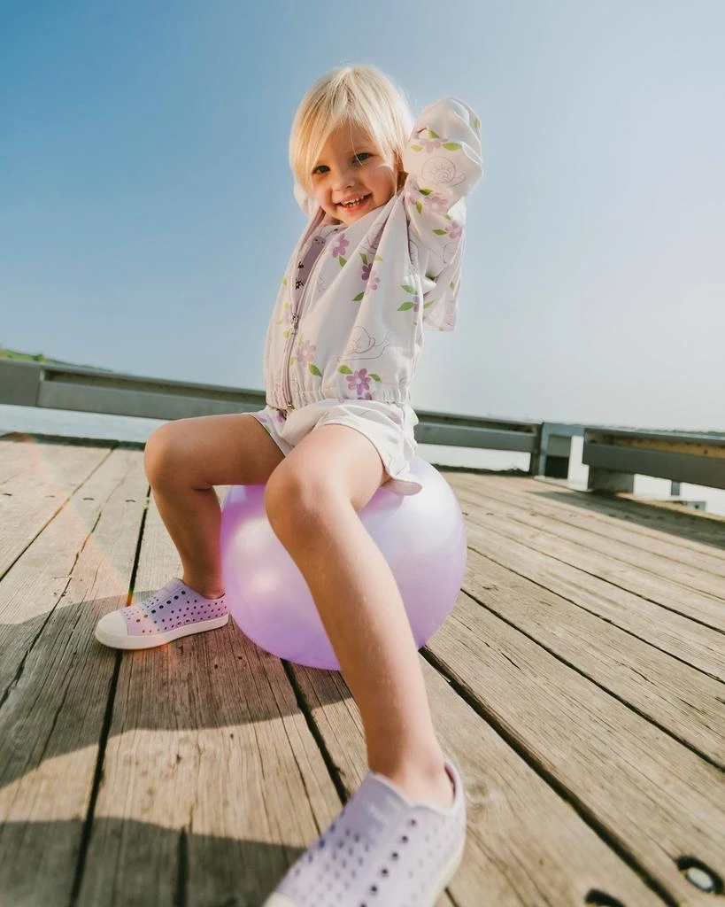 Deux par Deux French Terry Shorts Lilac Snails Print 2