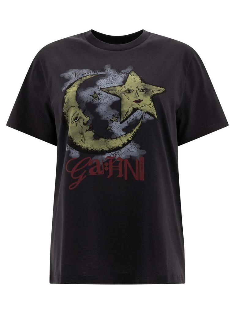 Ganni Ganni Graphic Printed Crewneck T-Shirt 1
