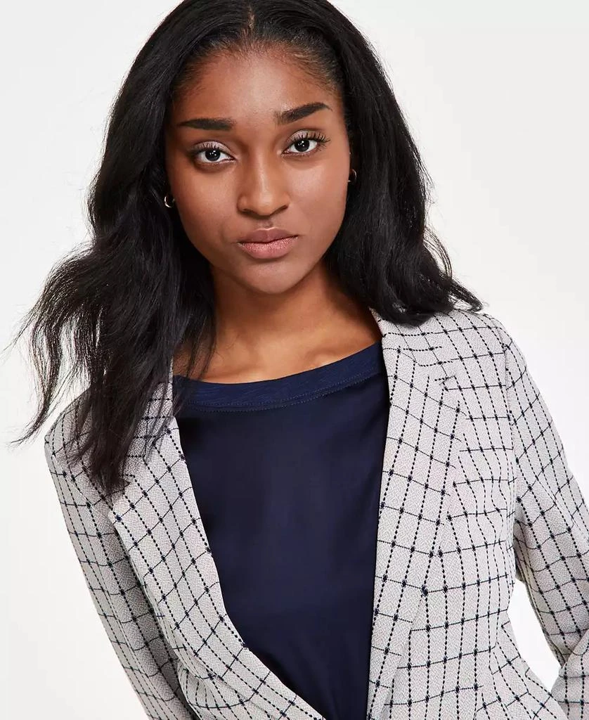 Liverpool Los Angeles Women's Check Fitted Notch-Collar Blazer 3