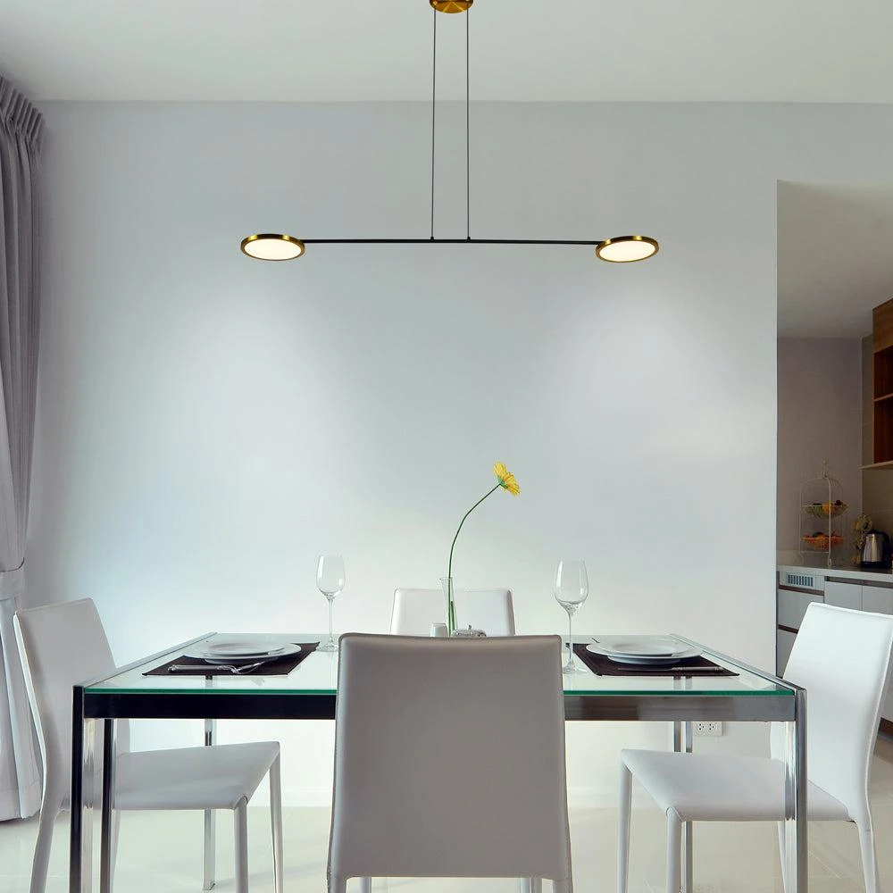 VONN Lighting Torino VAP2192AB 39" Integrated LED Pendant Lighting Fixture with Rotating LED Disks in Antique Brass 2