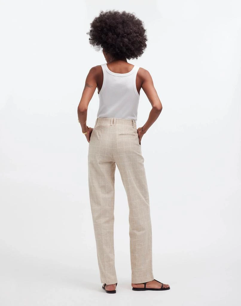 Madewell Mid-Rise Straight Pants in Plaid Linen Blend 4