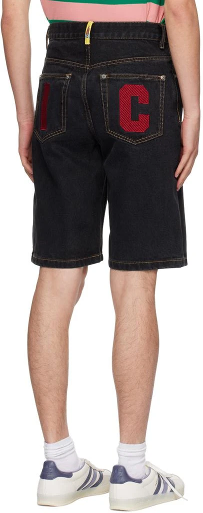 ICECREAM Black Running Dog Denim Shorts 3