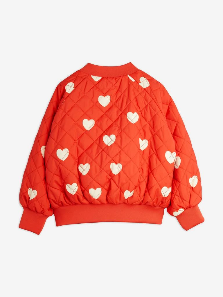 Mini Rodini Girls Hearts Baseball Jacket in Red 3