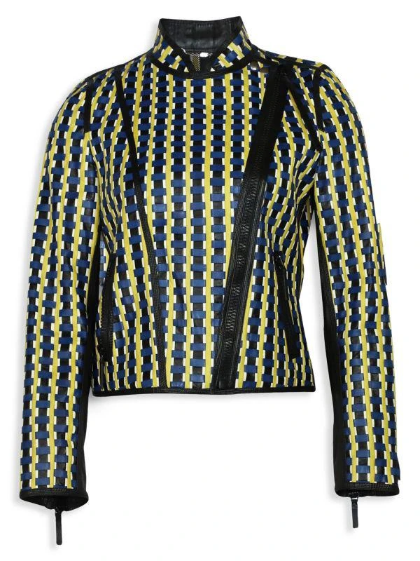 Gucci Woven Leather Biker Jacket 1