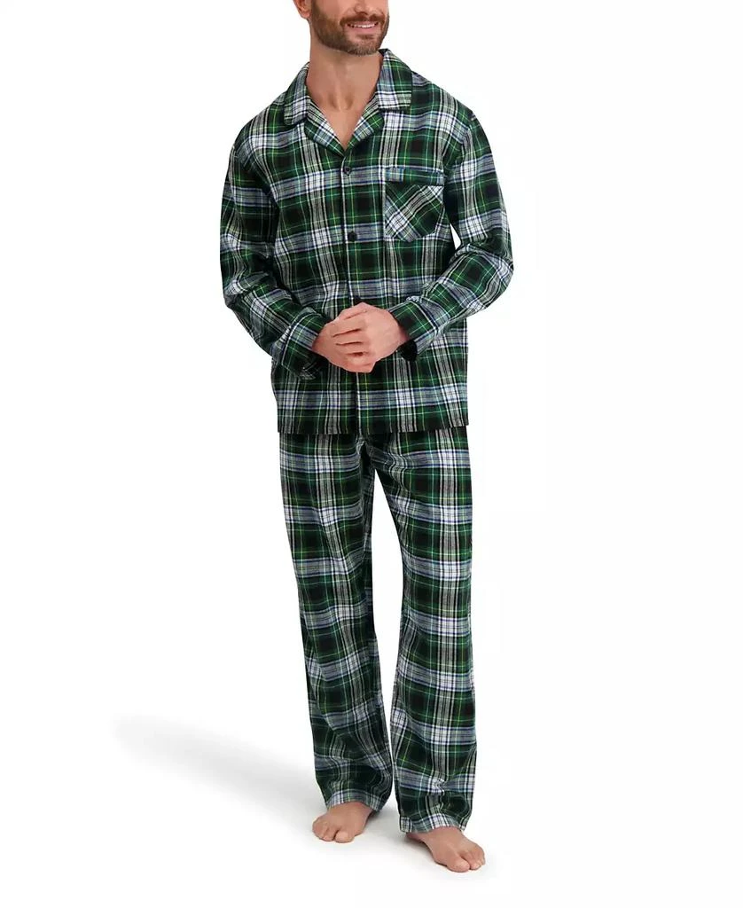 Hanes Men
s Flannel Button Down Pajama Sleep Set