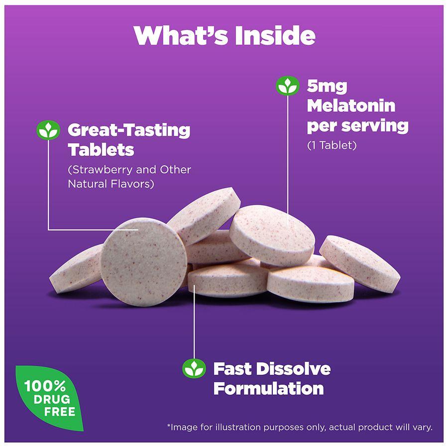 Natrol 5mg Fast Dissolve Melatonin Tablets Strawberry