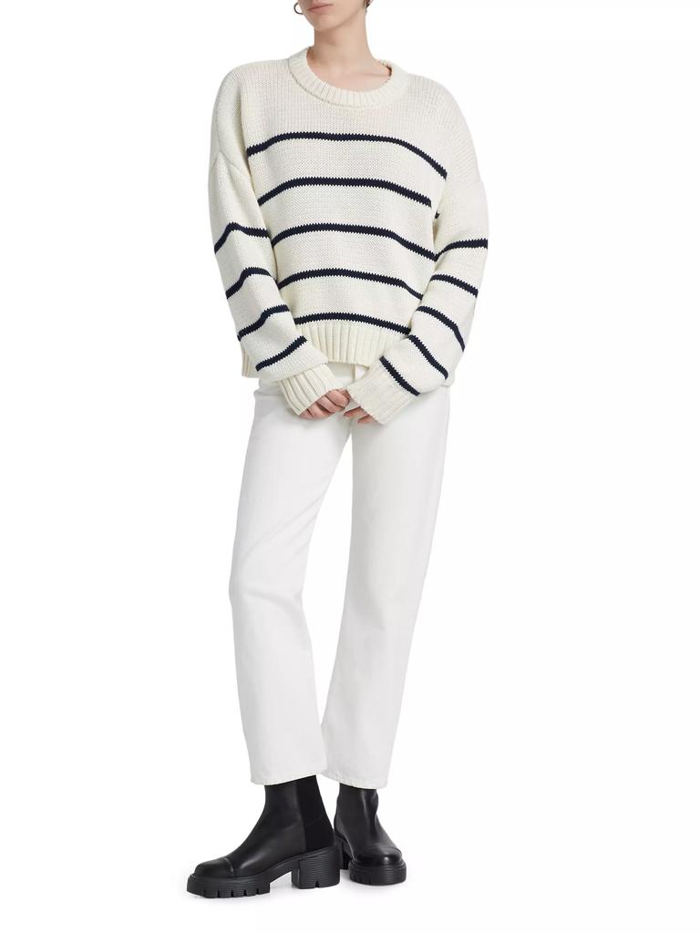 Jenni Kayne Chloe Striped Cotton Crewneck Sweater