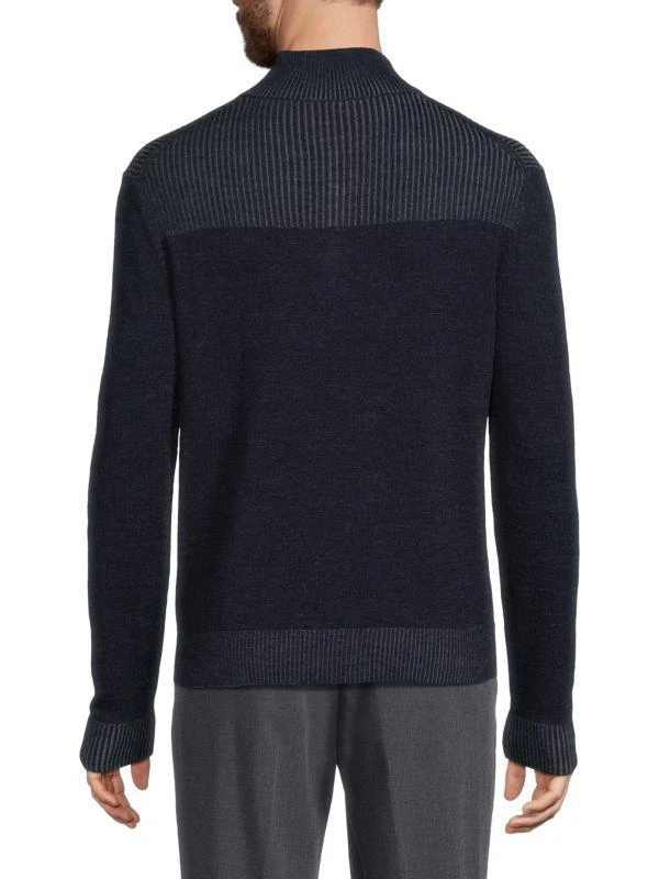 Bruno Magli Classic Fit Merino Wool Quarter Zip Sweater 2