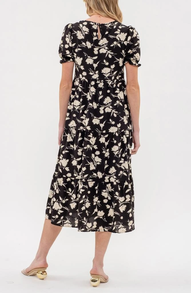 AUGUST SKY Floral Tiered Midi Dress 2