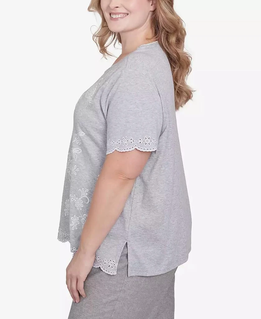 Alfred Dunner Plus Size Silver Sweater Plus Size Crystal Springs