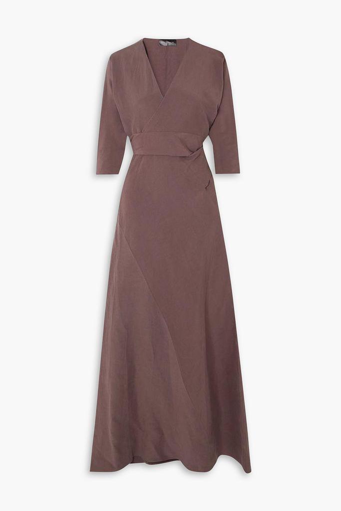 CORTANA Tanami linen and silk-blend maxi wrap dress