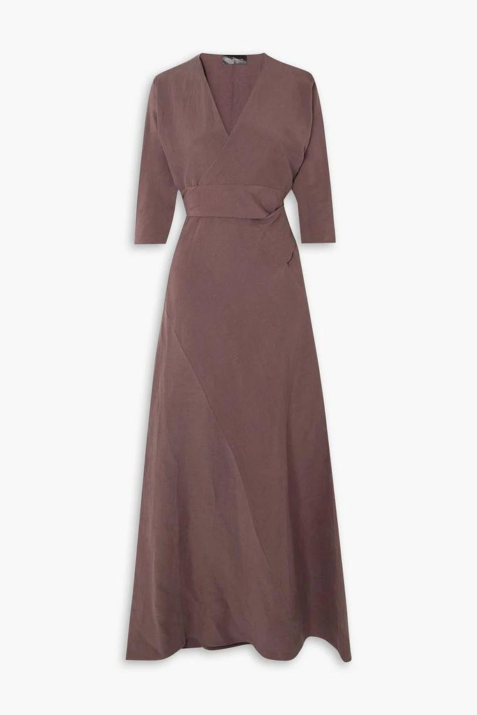 CORTANA Tanami linen and silk-blend maxi wrap dress 1