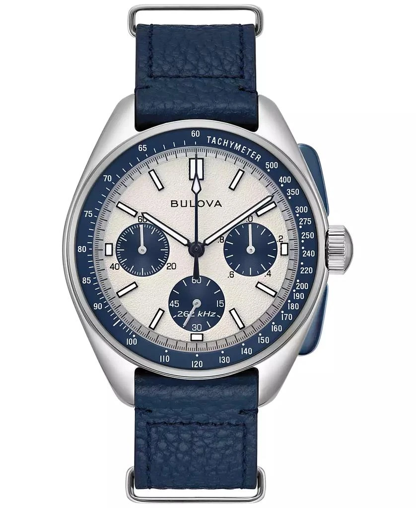 Bulova Men's Chronograph Archive Lunar Pilot Stainless Steel Bracelet Watch Box Set 44mm 7