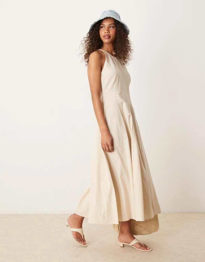 asos design seamed midi dress ASOS Design Square Neck seamed workwear Midi Dress in Black