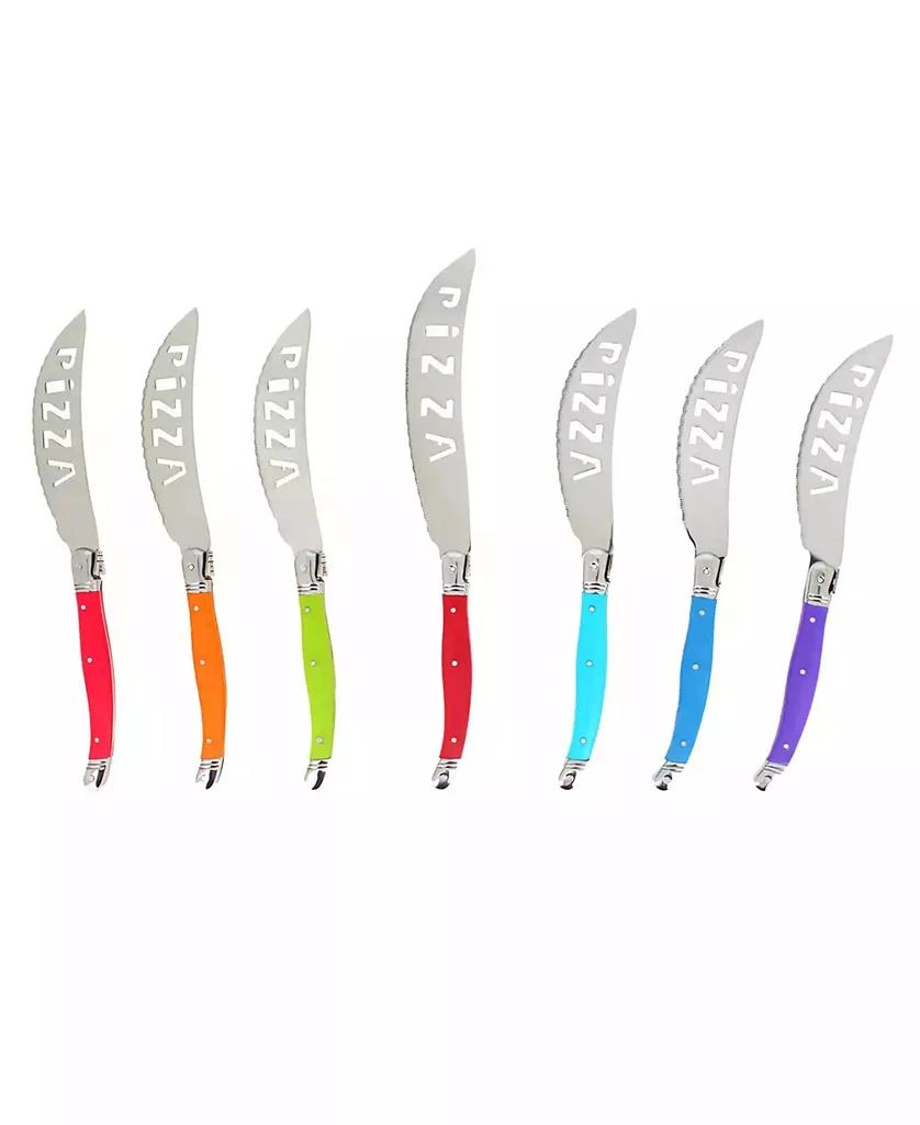 French Home 7 Piece Laguiole Pizza Knife Set, Rainbow Colors 1