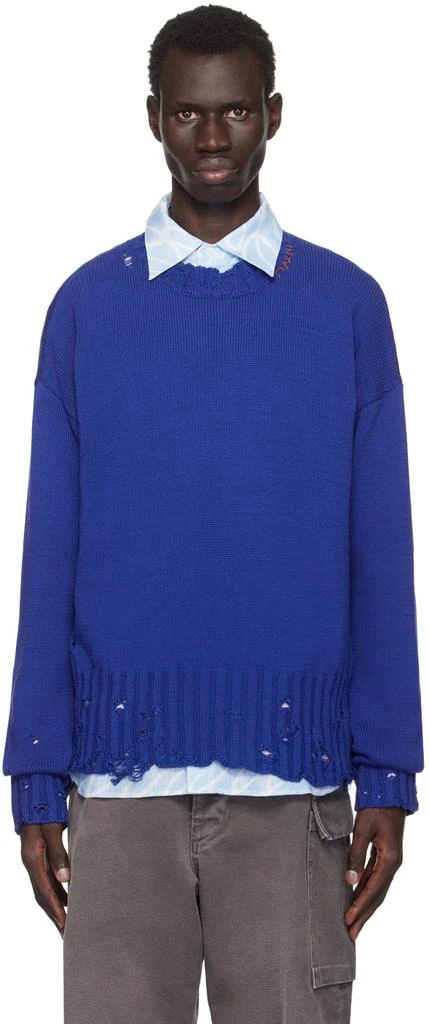 Marni Blue Twisted Crewneck Sweater 1