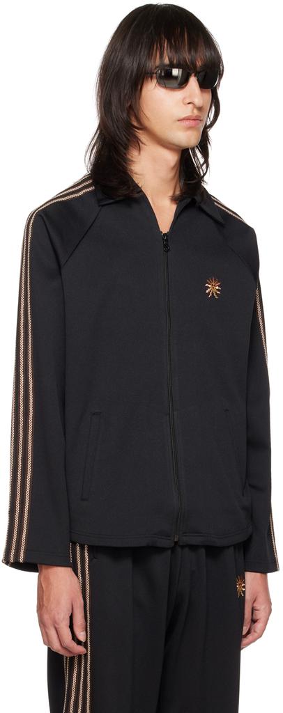 JieDa Black 5 Stripe Track Jacket