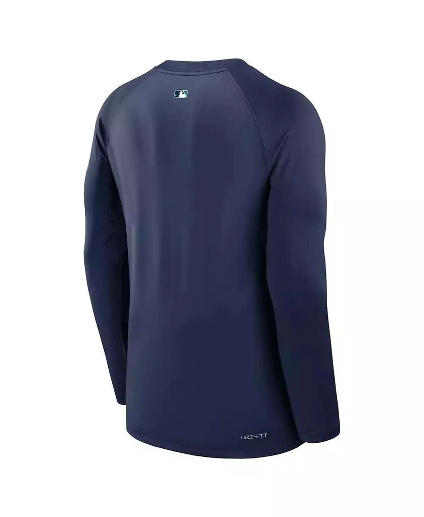 NIKE Men's Navy Seattle Mariners Authentic Collection Game Time Raglan Performance Long Sleeve T-Shirt 2