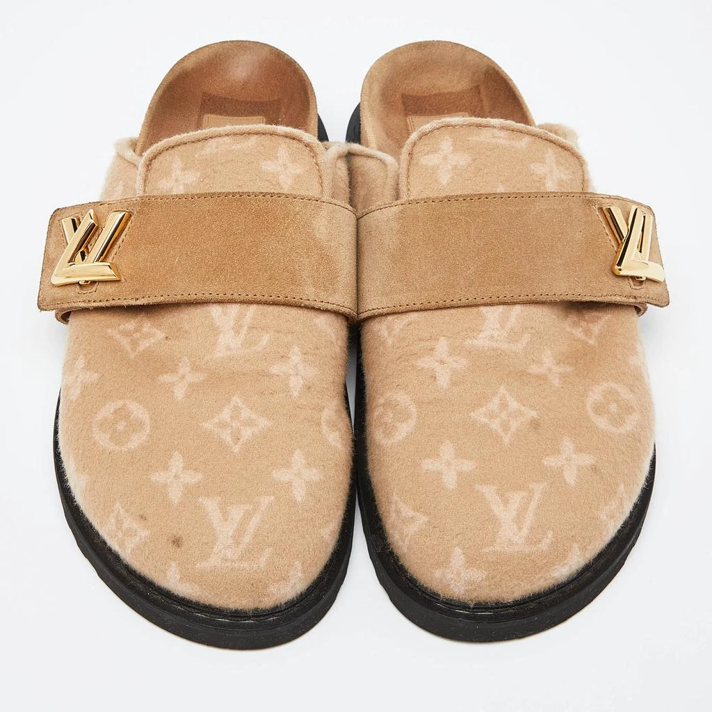 Louis Vuitton Louis Vuitton Beige Monogram Wool LV Cosy Flat Clogs Size 38 3