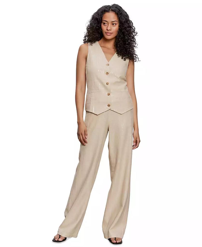 Sanctuary Women's Sequin Stripe Button-Front Vest