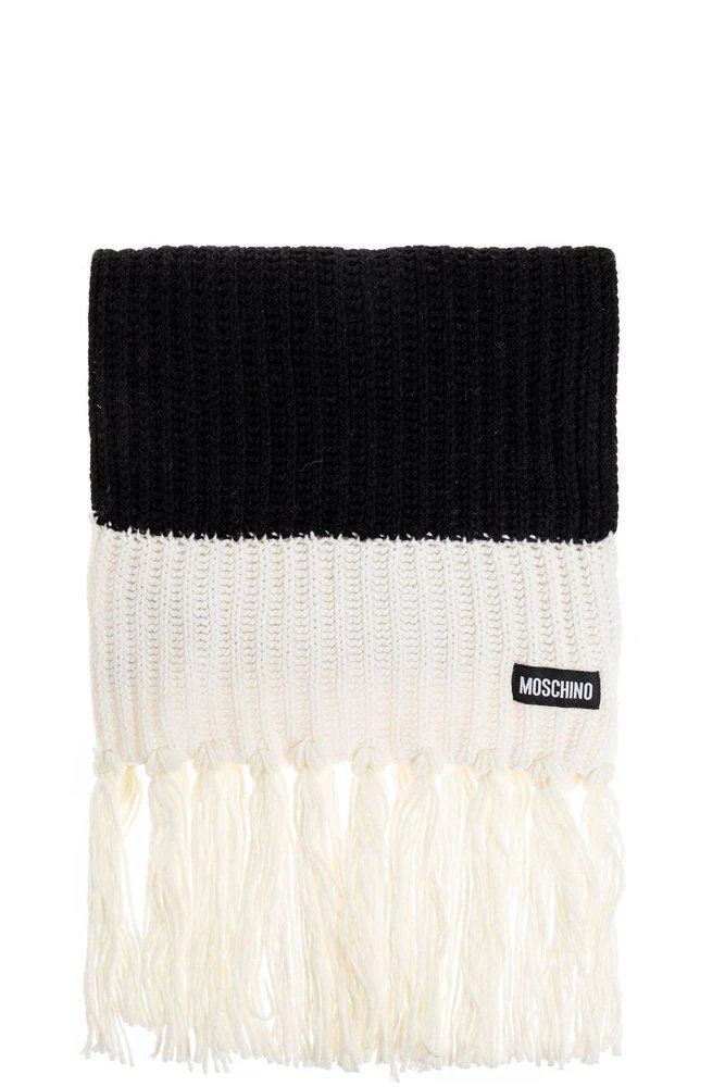Moschino Moschino Logo Label Fringed Scarf